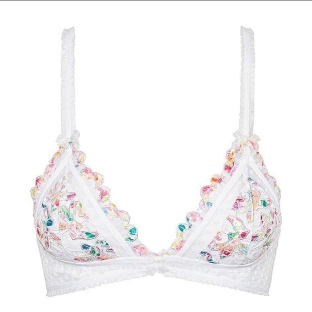 For Love and Lemons Outline Floral Bra XS